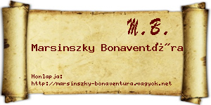 Marsinszky Bonaventúra névjegykártya